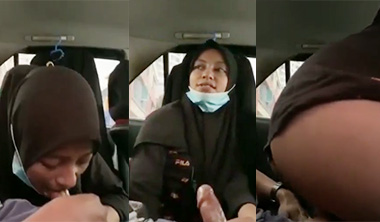 Busty Hijabi Girl Giving Blowjob Dick Fucking Inside Car XXX