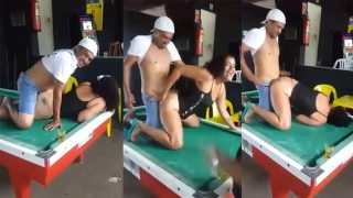Horny Chubby Dringking Lady Fucking in Threesome Party Club