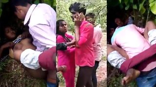 Tamil Lovers Hiding in Jungle Sex Caught by Village People